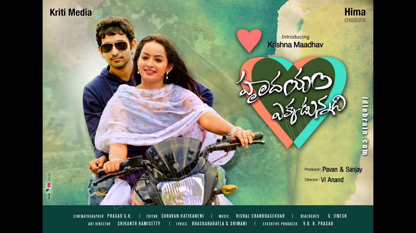 Hrudhayam Ekkadunnadi  wallpapers - Telugu cinema posters -   Krishna Maadhav